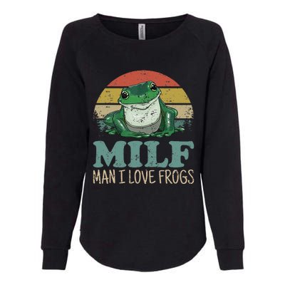 MILFMan I Love Frogs Funny Saying Womens California Wash Sweatshirt