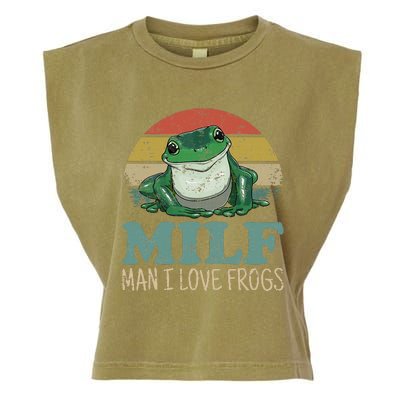 MILFMan I Love Frogs Funny Saying Garment-Dyed Women's Muscle Tee