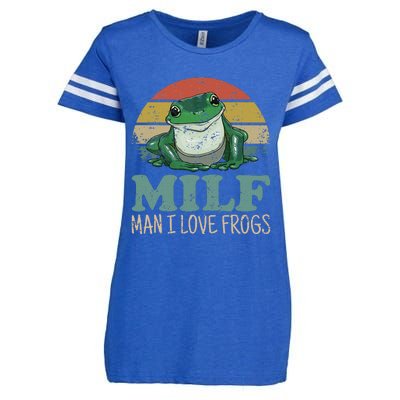 MILFMan I Love Frogs Funny Saying Enza Ladies Jersey Football T-Shirt