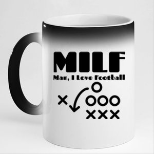 Milf I Love Football Football Season Funny Football Gift 11oz Black Color Changing Mug