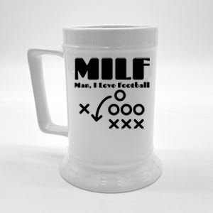 Milf I Love Football Football Season Funny Football Gift Beer Stein