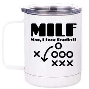 Milf I Love Football Football Season Funny Football Gift 12 oz Stainless Steel Tumbler Cup