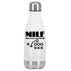 Milf I Love Football Football Season Funny Football Gift Stainless Steel Insulated Water Bottle