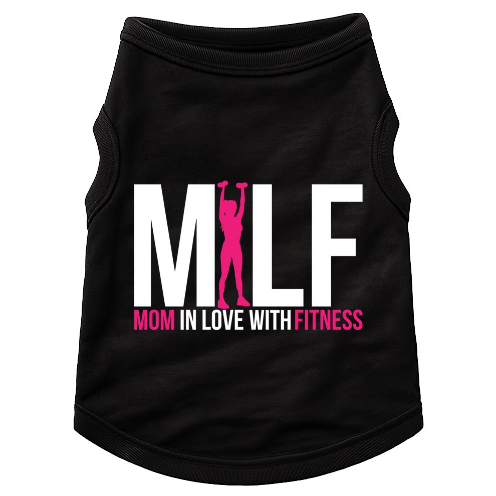 Mom In Love With Fitness Milf Funny Workout Mother Gym Gift Doggie Tank