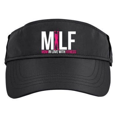 Mom In Love With Fitness Milf Funny Workout Mother Gym Gift Adult Drive Performance Visor