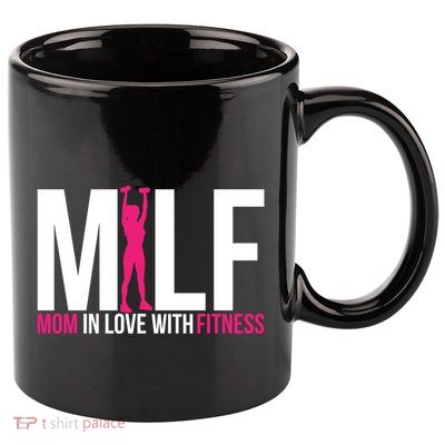 Mom In Love With Fitness Milf Funny Workout Mother Gym Gift 11oz C Handle Ceramic Mug