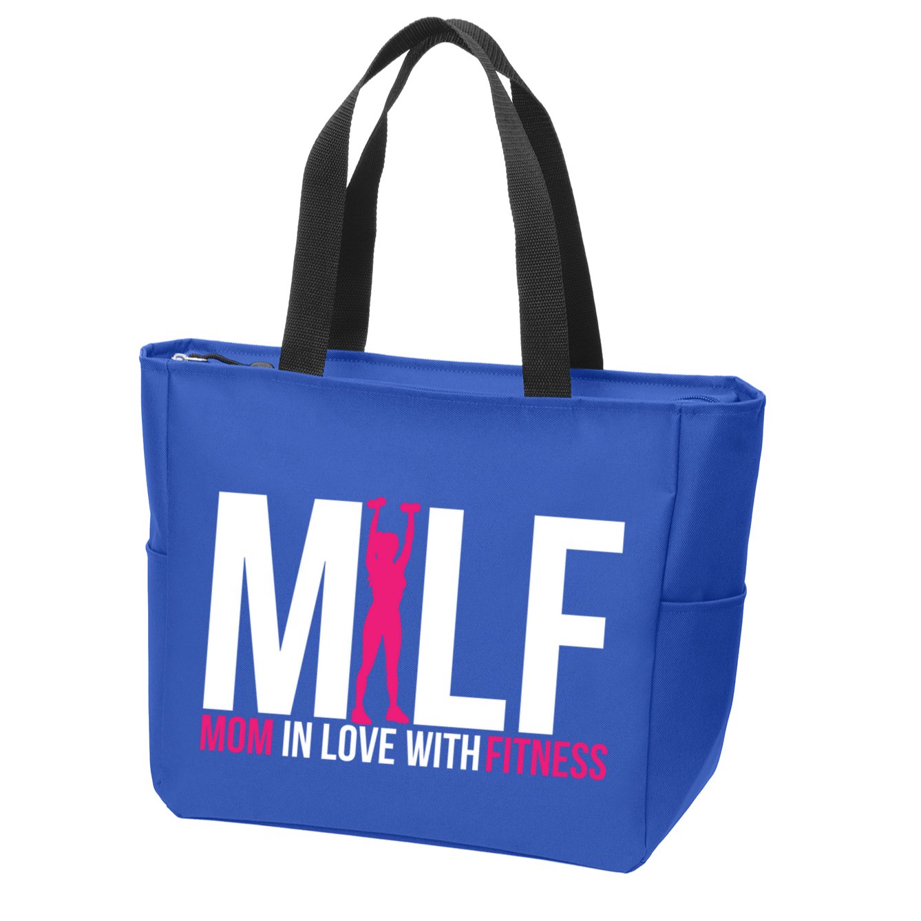 Mom In Love With Fitness Milf Funny Workout Mother Gym Gift Zip Tote Bag