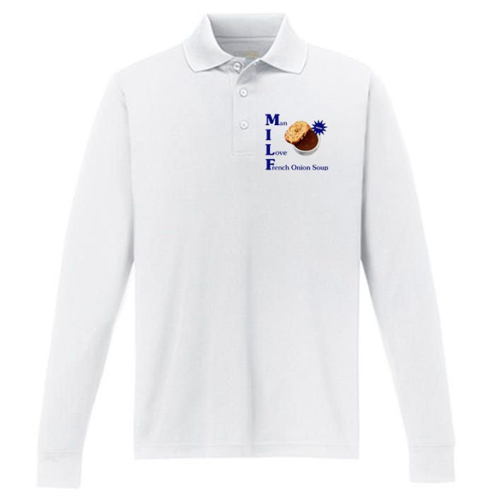 Man I Love French Onion Soup Performance Long Sleeve Polo