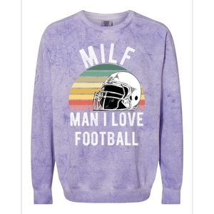 Milfgift I Love Football Fan Funny Rude Adult Humor Retro Meaningful Gift Colorblast Crewneck Sweatshirt