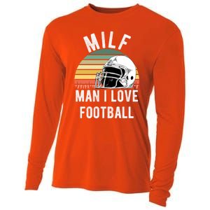 Milfgift I Love Football Fan Funny Rude Adult Humor Retro Meaningful Gift Cooling Performance Long Sleeve Crew