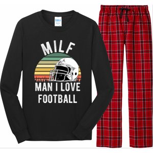 Milfgift I Love Football Fan Funny Rude Adult Humor Retro Meaningful Gift Long Sleeve Pajama Set