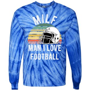 Milfgift I Love Football Fan Funny Rude Adult Humor Retro Meaningful Gift Tie-Dye Long Sleeve Shirt