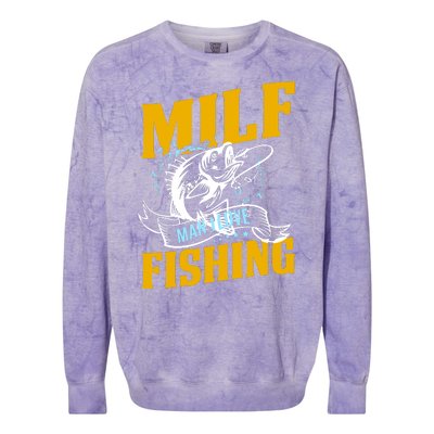 Man I Love Fishing MILF Hook Camping Fish Funny Colorblast Crewneck Sweatshirt