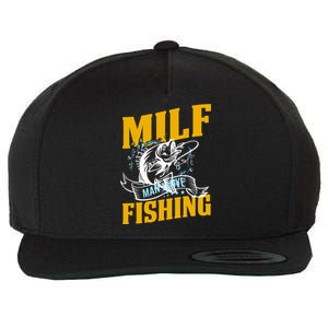 Man I Love Fishing MILF Hook Camping Fish Funny Wool Snapback Cap