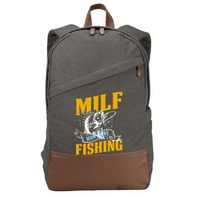 Man I Love Fishing MILF Hook Camping Fish Funny Cotton Canvas Backpack