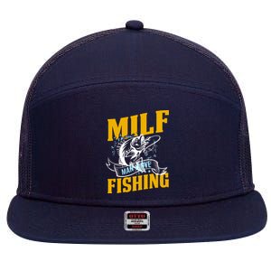 Man I Love Fishing MILF Hook Camping Fish Funny 7 Panel Mesh Trucker Snapback Hat