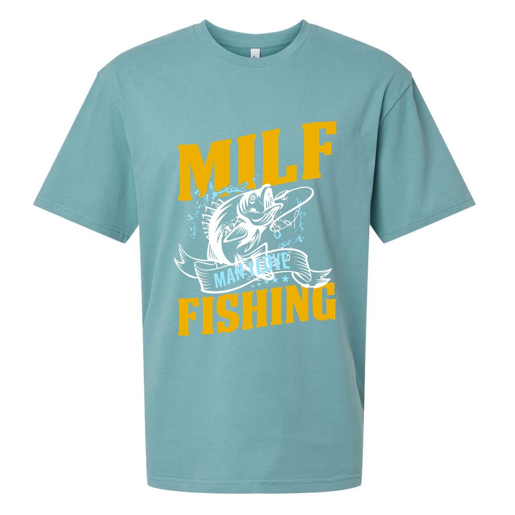 Man I Love Fishing MILF Hook Camping Fish Funny Sueded Cloud Jersey T-Shirt