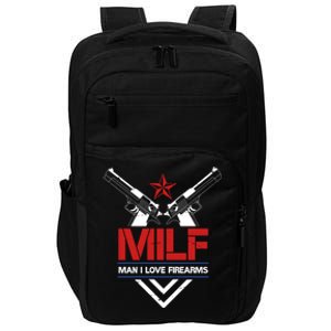 Milf I Love Firearms Gun Owners Patriotic Pro Usa Design Gift Impact Tech Backpack