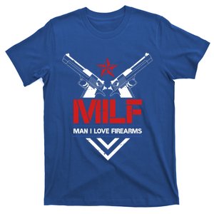 Milf I Love Firearms Gun Owners Patriotic Pro Usa Design Gift T-Shirt