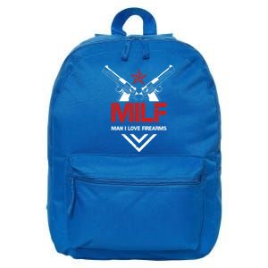 Milf I Love Firearms Gun Owners Patriotic Pro Usa Design Gift 16 in Basic Backpack