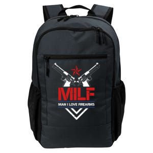 Milf I Love Firearms Gun Owners Patriotic Pro Usa Design Gift Daily Commute Backpack