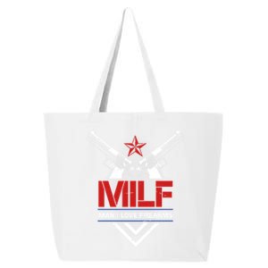 Milf I Love Firearms Gun Owners Patriotic Pro Usa Design Gift 25L Jumbo Tote