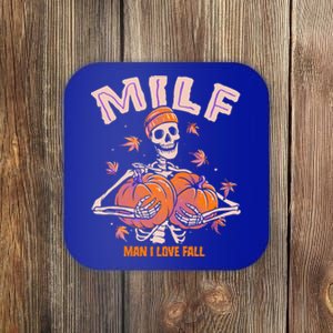 Milf I Love Fall Funny Skeleton Pumpkin Halloween Gift Coaster