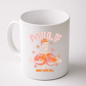 Milf I Love Fall Funny Skeleton Pumpkin Halloween Gift Coffee Mug