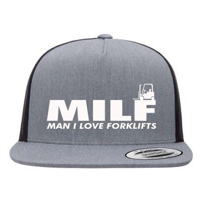 Man I Love Forklifts Gift Flat Bill Trucker Hat