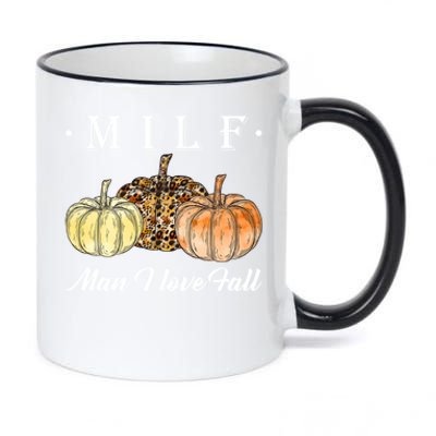 Milf I Love Fall Funny Pumpkin Autumn Lover Cute Gift 11oz Black Color Changing Mug