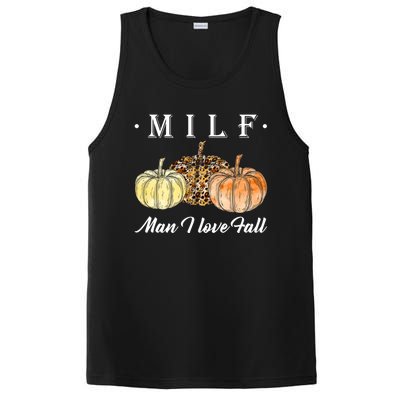 Milf I Love Fall Funny Pumpkin Autumn Lover Cute Gift PosiCharge Competitor Tank