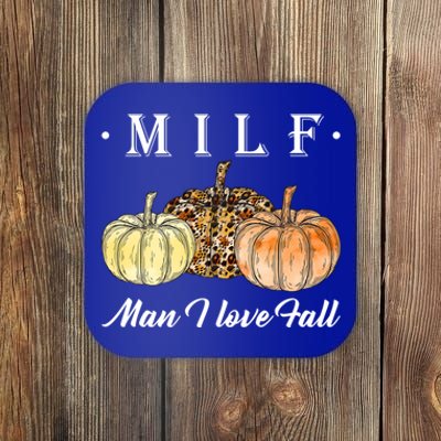 Milf I Love Fall Funny Pumpkin Autumn Lover Cute Gift Coaster