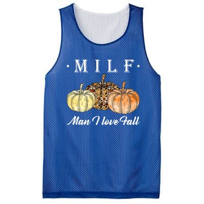 Milf I Love Fall Funny Pumpkin Autumn Lover Cute Gift Mesh Reversible Basketball Jersey Tank