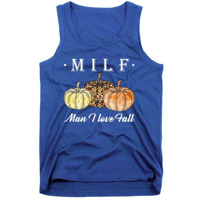 Milf I Love Fall Funny Pumpkin Autumn Lover Cute Gift Tank Top