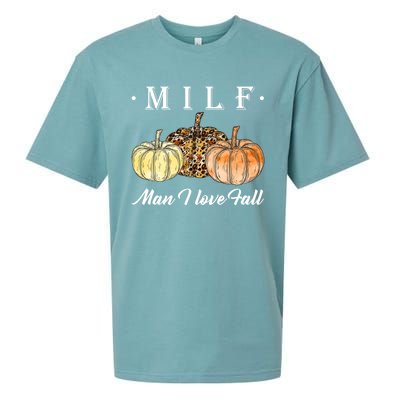 Milf I Love Fall Funny Pumpkin Autumn Lover Cute Gift Sueded Cloud Jersey T-Shirt