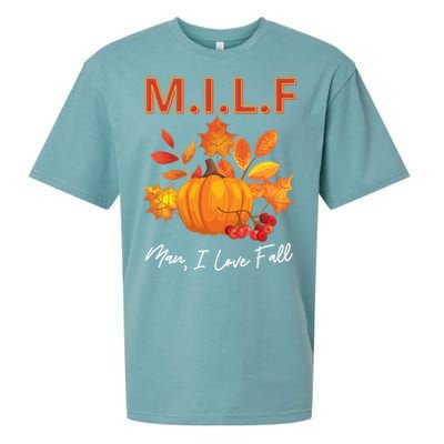 Milf I Love Fall Funny Seasonal Pumpkin Autumn Lover Gift Sueded Cloud Jersey T-Shirt