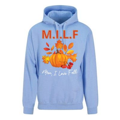 Milf I Love Fall Funny Seasonal Pumpkin Autumn Lover Gift Unisex Surf Hoodie