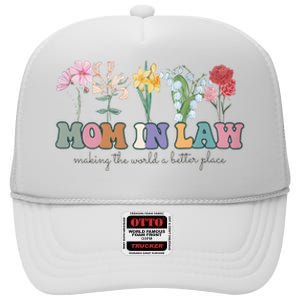 Mother In Law Mothers Day Gift For Mother Family High Crown Mesh Back Trucker Hat