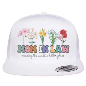 Mother In Law Mothers Day Gift For Mother Family Flat Bill Trucker Hat