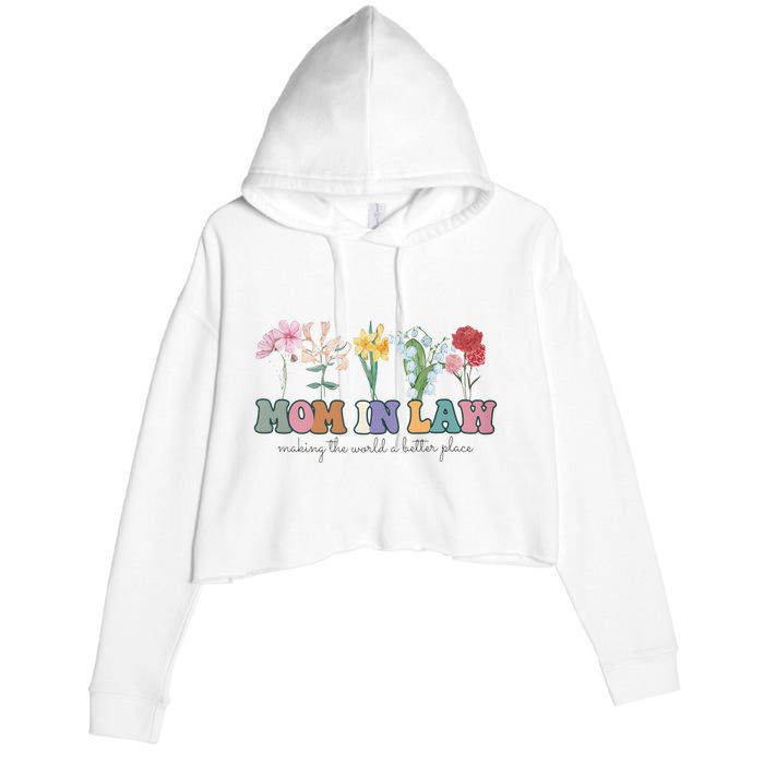 Mother In Law Mothers Day Gift For Mother Family Crop Fleece Hoodie