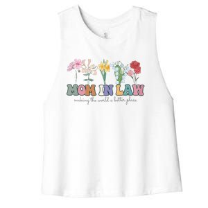 Mother In Law Mothers Day Gift For Mother Family Women's Racerback Cropped Tank