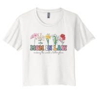 Mother In Law Mothers Day Gift For Mother Family Women's Crop Top Tee