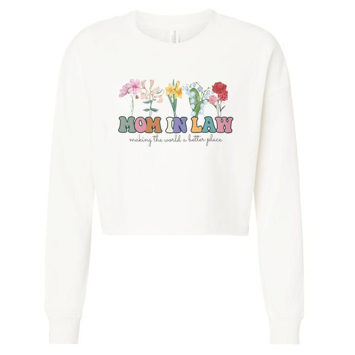 Mother In Law Mothers Day Gift For Mother Family Cropped Pullover Crew