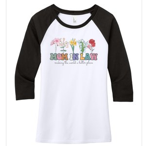 Mother In Law Mothers Day Gift For Mother Family Women's Tri-Blend 3/4-Sleeve Raglan Shirt