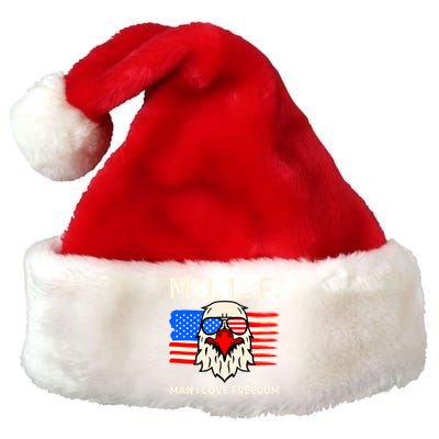 M I L F I Love Freedom Usa American Flag Gift Premium Christmas Santa Hat