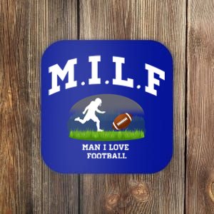 M I L F I Love Football Sunday Is Funday Quarterback Gift Coaster