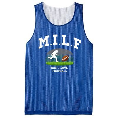 M I L F I Love Football Sunday Is Funday Quarterback Gift Mesh Reversible Basketball Jersey Tank