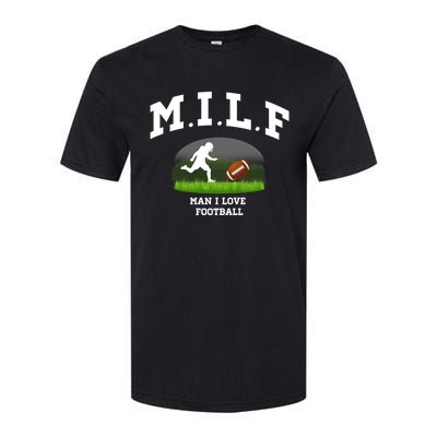 M I L F I Love Football Sunday Is Funday Quarterback Gift Softstyle® CVC T-Shirt