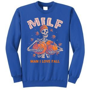 Milf I Love Fall Funny Skeleton Pumpkin Autumn Lover Great Gift Sweatshirt