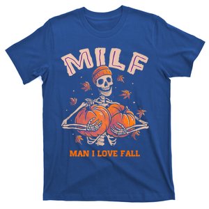 Milf I Love Fall Funny Skeleton Pumpkin Autumn Lover Great Gift T-Shirt